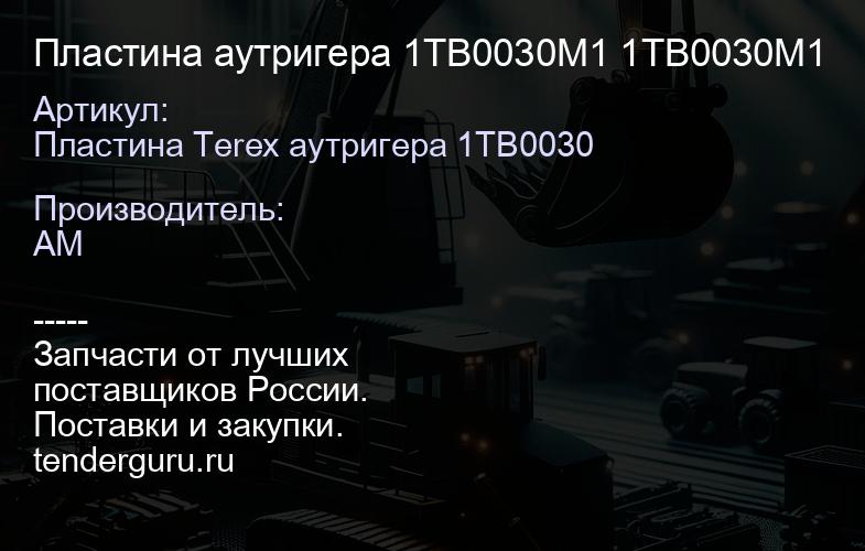 Пластина аутригера 1TB0030M1 1TB0030M1 | купить запчасти